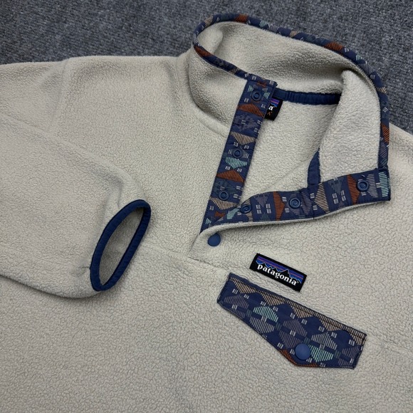 Patagonia Jackets & Blazers - Patagonia Lightweight Synchilla Snap-T Womens S Pelican Stone Blue Aztec Pocket